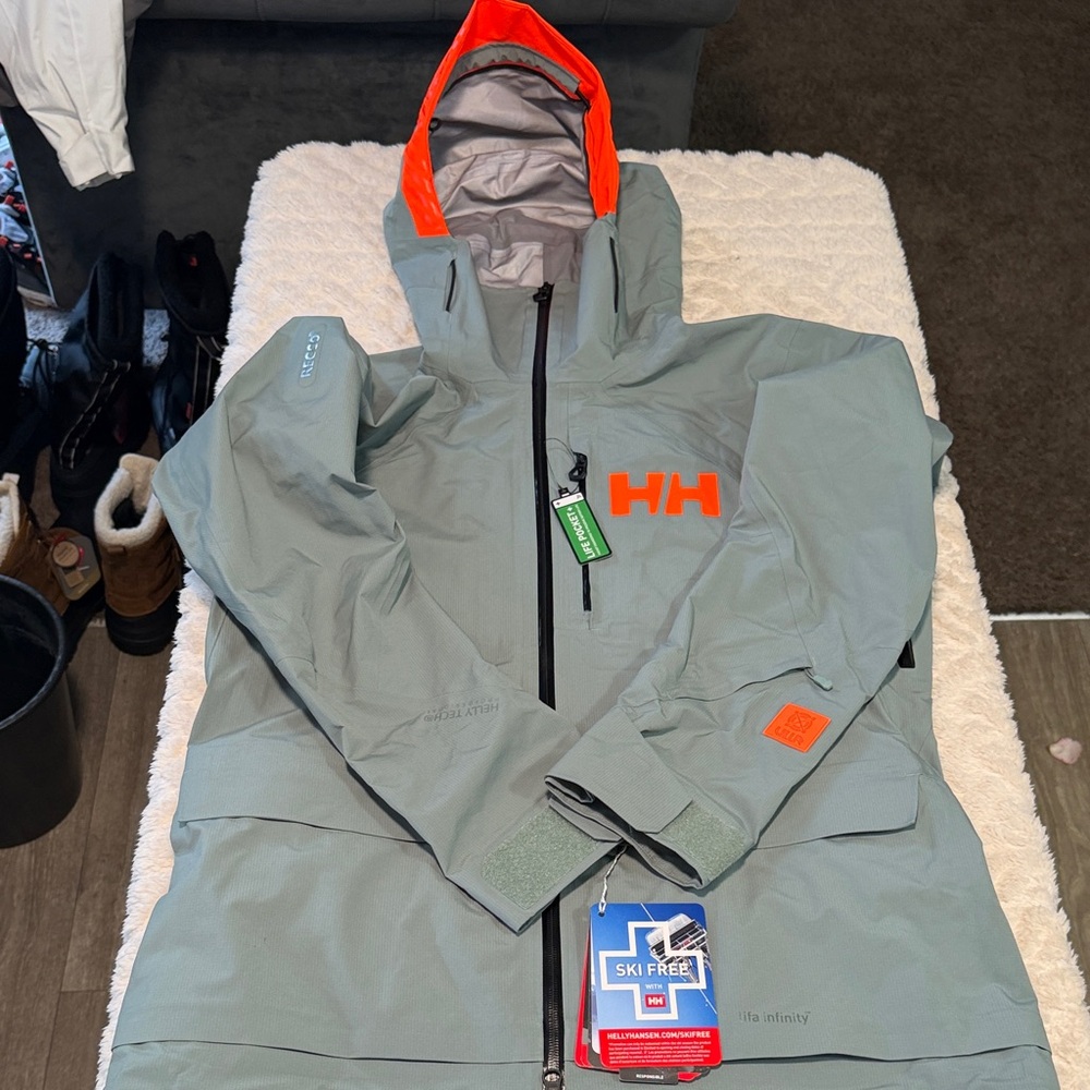 Helly Hansen Light Gray and Bright Orange Jacket